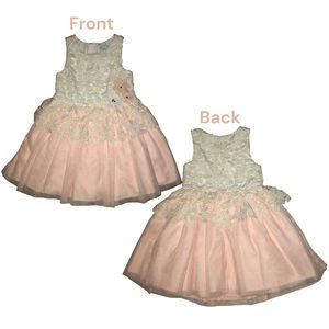 Heirloom By Polly Flinders Formal Dress Girls Size 4 Sleeveless Floral Lace VGUC